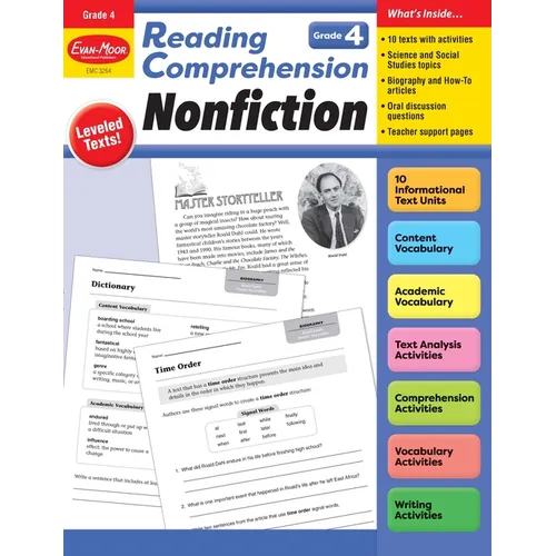 Reading Comprehension: Nonfiction, Grade 4 Teacher Resource - Paperback