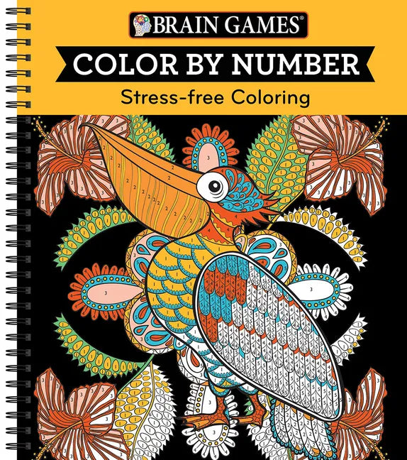 Brain Games - Color by Number: Stress-Free Coloring (Orange) - Spiral