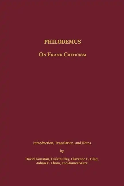 Philodemus: On Frank Criticism - Paperback