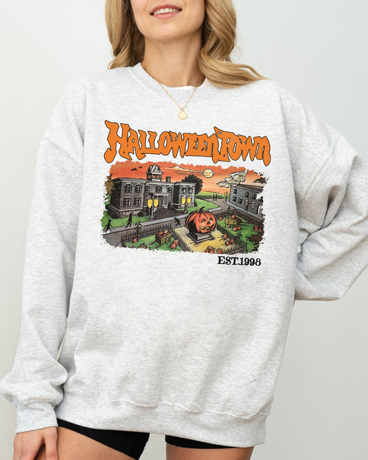 Halloweentown, Horror Movie, Skeleton, Ghost, Witch, Skull, Spooky, Aesthetic, Meme, Halloween, Costume Sweatshirt