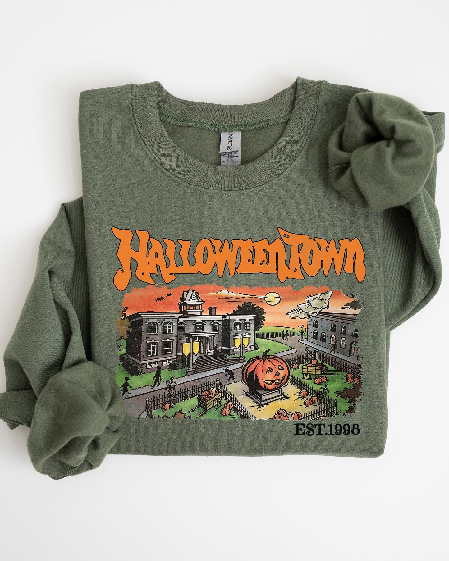 Halloweentown, Horror Movie, Skeleton, Ghost, Witch, Skull, Spooky, Aesthetic, Meme, Halloween, Costume Sweatshirt