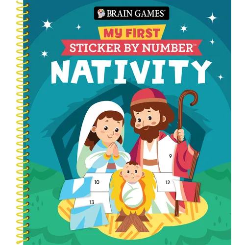 Brain Games - My First Sticker by Number: Nativity - Includes the Story of Jesus's Birth - Spiral