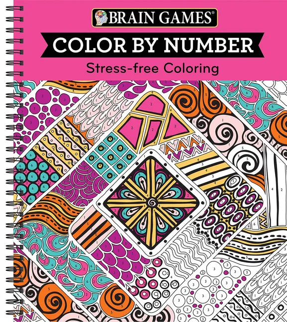 Brain Games - Color by Number: Stress-Free Coloring (Pink) - Spiral