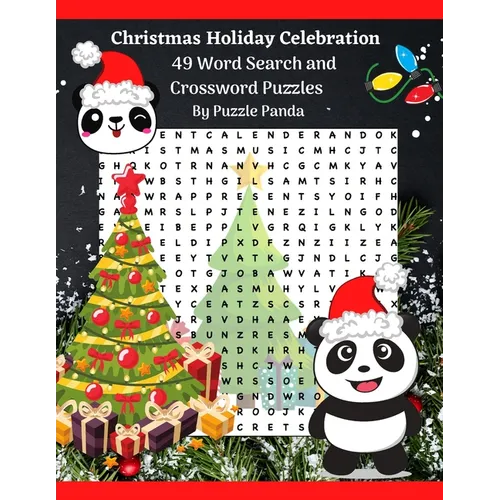 Christmas Holiday Celebration Word Search & Cross Word Puzzles By Puzzle Panda - Paperback