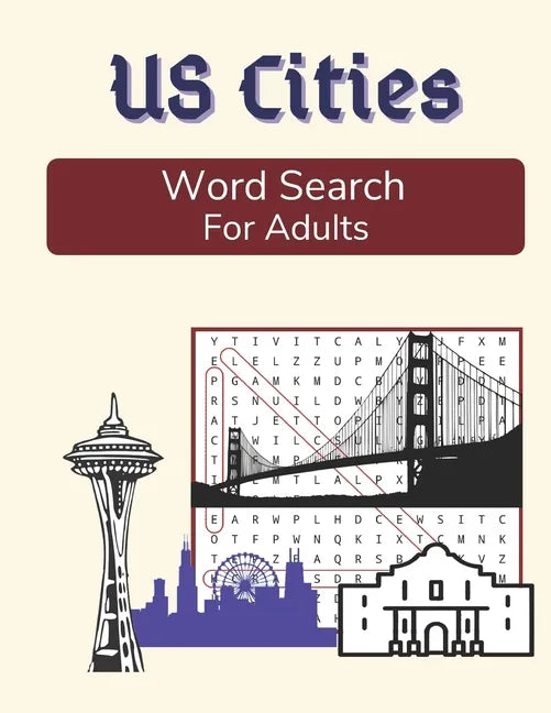 US Cities Word Search For Adults: Large Print Medium Difficulty Puzzle Book with Solutions - Paperback