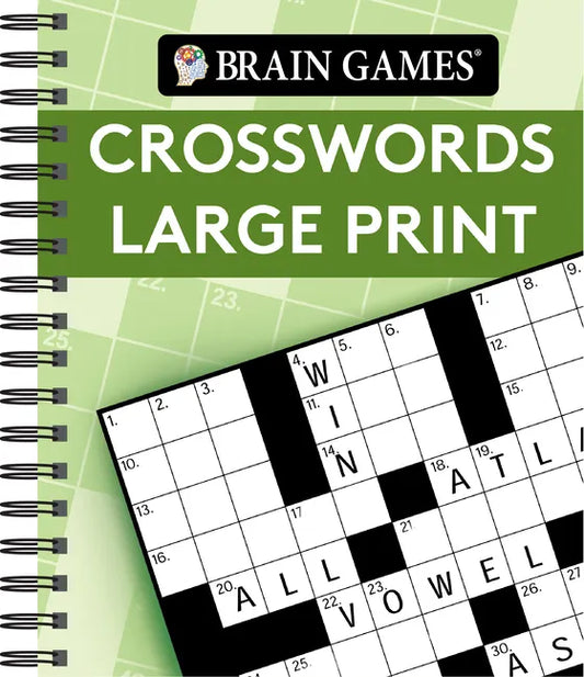 Brain Games - Crosswords Large Print (Green) - Spiral