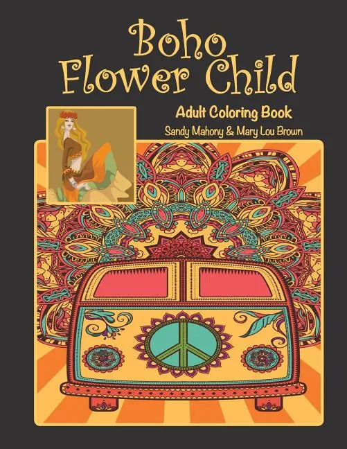 Boho Flower Child Adult Coloring Book - Paperback