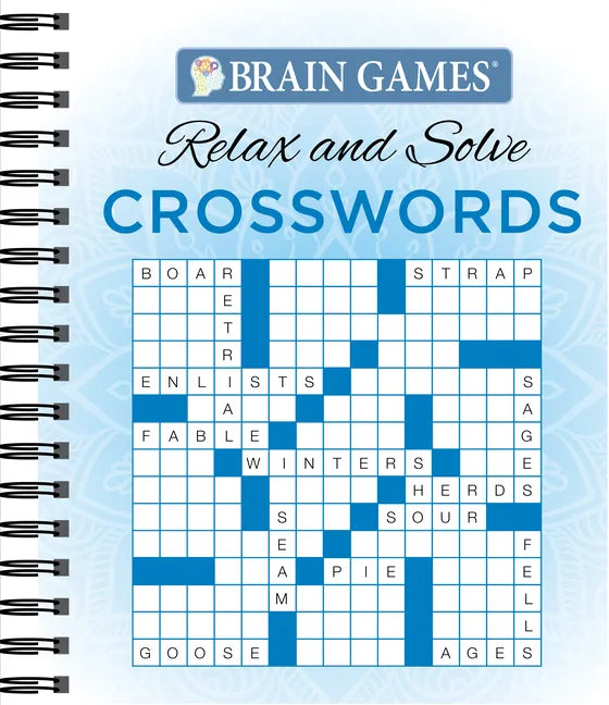 Brain Games - Relax and Solve: Crosswords (Blue) - Spiral