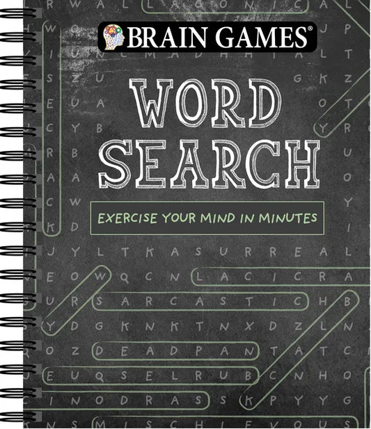 Brain Games - Word Search (Chalkboard #1): Exercise Your Mind in Minutes Volume 1 - Spiral