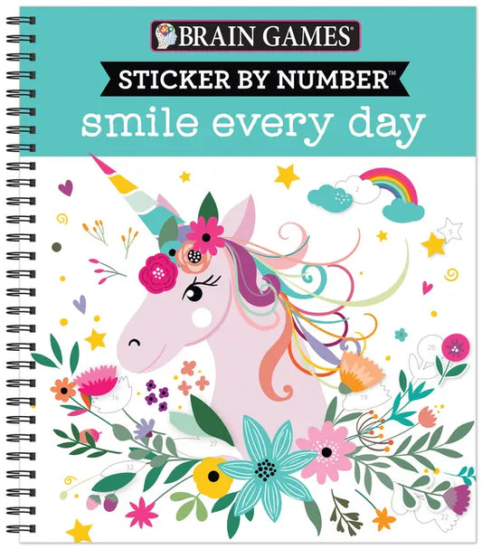 Brain Games - Sticker by Number: Smile Every Day - Spiral