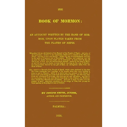 Book of Mormon 1830 Replica: Cumorah Facsimile Edition - Hardcover