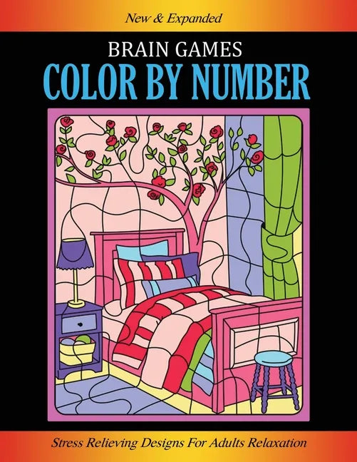 Brain Games, Color By Number: Stress Relieving Designs for Adults Relaxation - Paperback