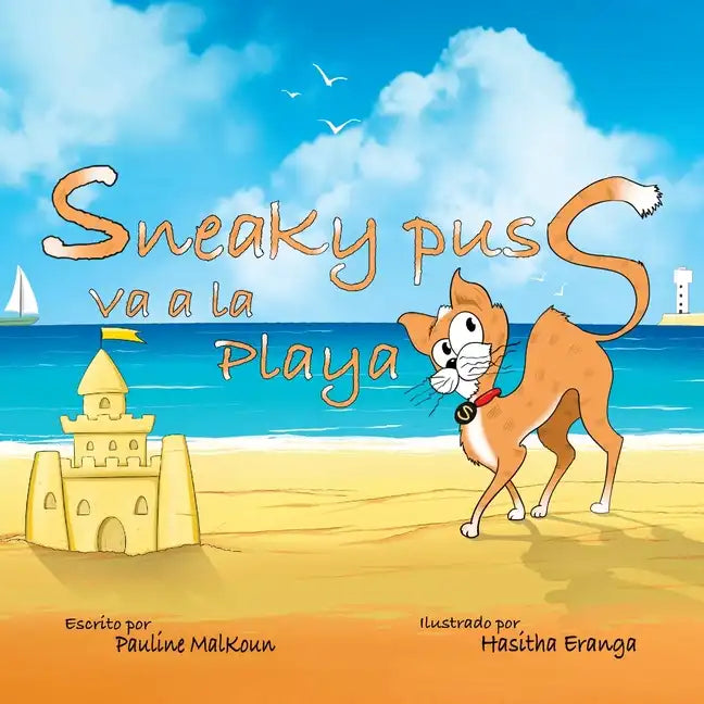 Sneaky Puss Goes to the Beach (Spanish Edition) - Paperback