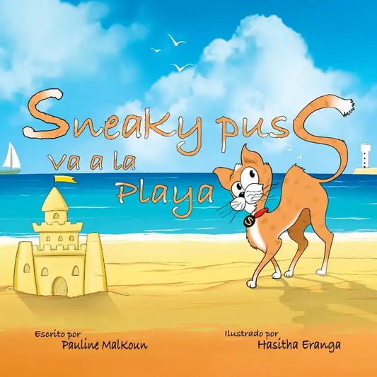 Sneaky Puss Goes to the Beach (Spanish Edition) - Paperback
