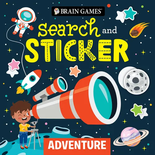 Brain Games - Search and Sticker: Adventure (for Kids Ages 3-6) - Paperback