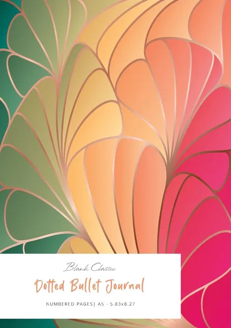 Dotted Bullet Journal: Medium A5 - 5.83X8.27 (Stained Glass Bouquet) - Paperback