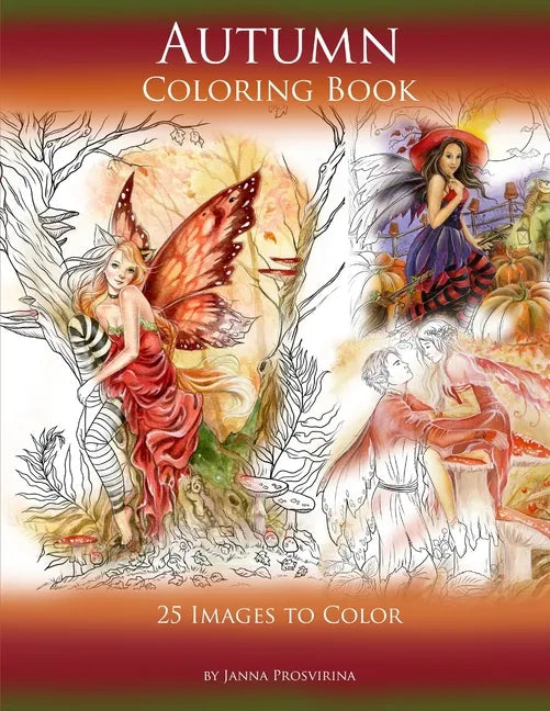 Autumn Coloring Book: 25 Images to Color - Paperback