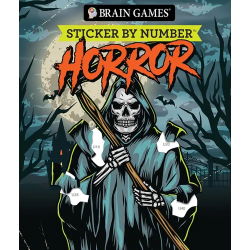 Brain Games - Sticker by Number: Horror (28 Images to Sticker) - Paperback