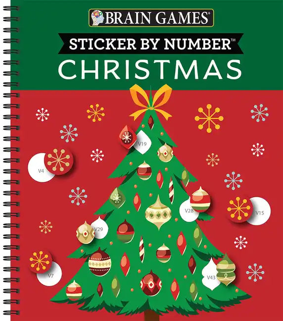 Brain Games - Sticker by Number: Christmas (28 Images to Sticker - Christmas Tree Cover): Volume 2 - Spiral