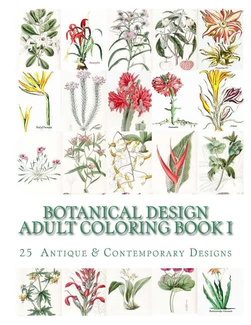 Botanical Design Adult Coloring Book #1 - Paperback