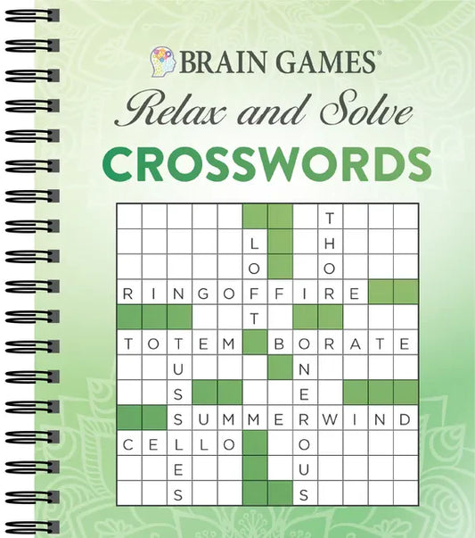 Brain Games - Relax and Solve: Crosswords (Green) - Spiral