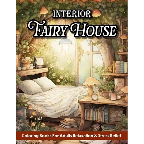 Fairy House Interior: Adult Coloring Book Home Interior Design With Magical Rooms And Fantasy Decorated Houses - Paperback