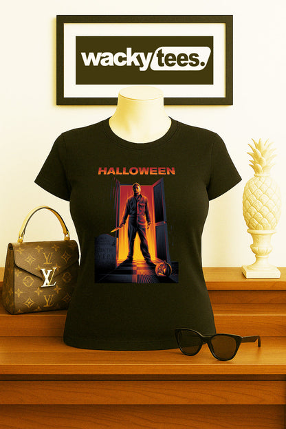 Halloween Michael Myers Door Horror Terror Halloween Graphic Tee Shirt