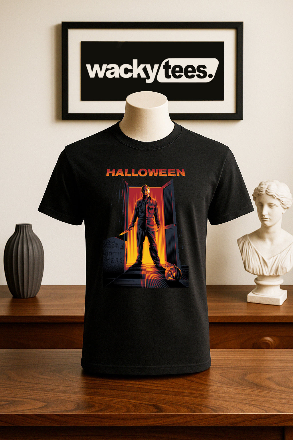 Halloween Michael Myers Door Horror Terror Halloween Graphic Tee Shirt