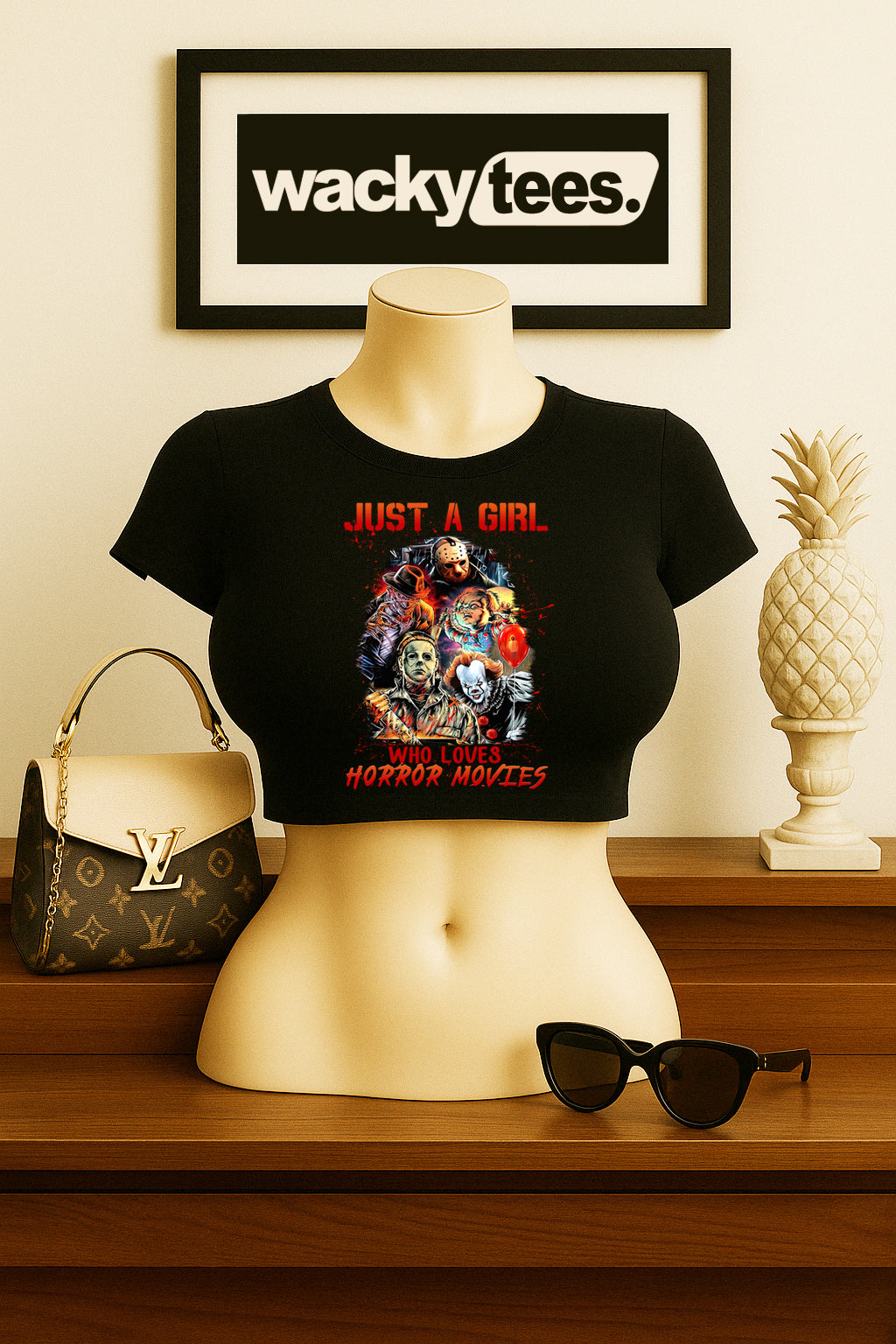 Just a Girl Who Loves Horror Movies 2 Horror Terror Halloween Graphic Tee Shirt