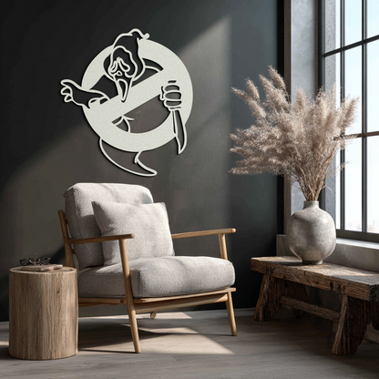 Ghost Scream Inspired Metal Wall Art – Horror Comedy Themed Home Decor Panel- KAF638