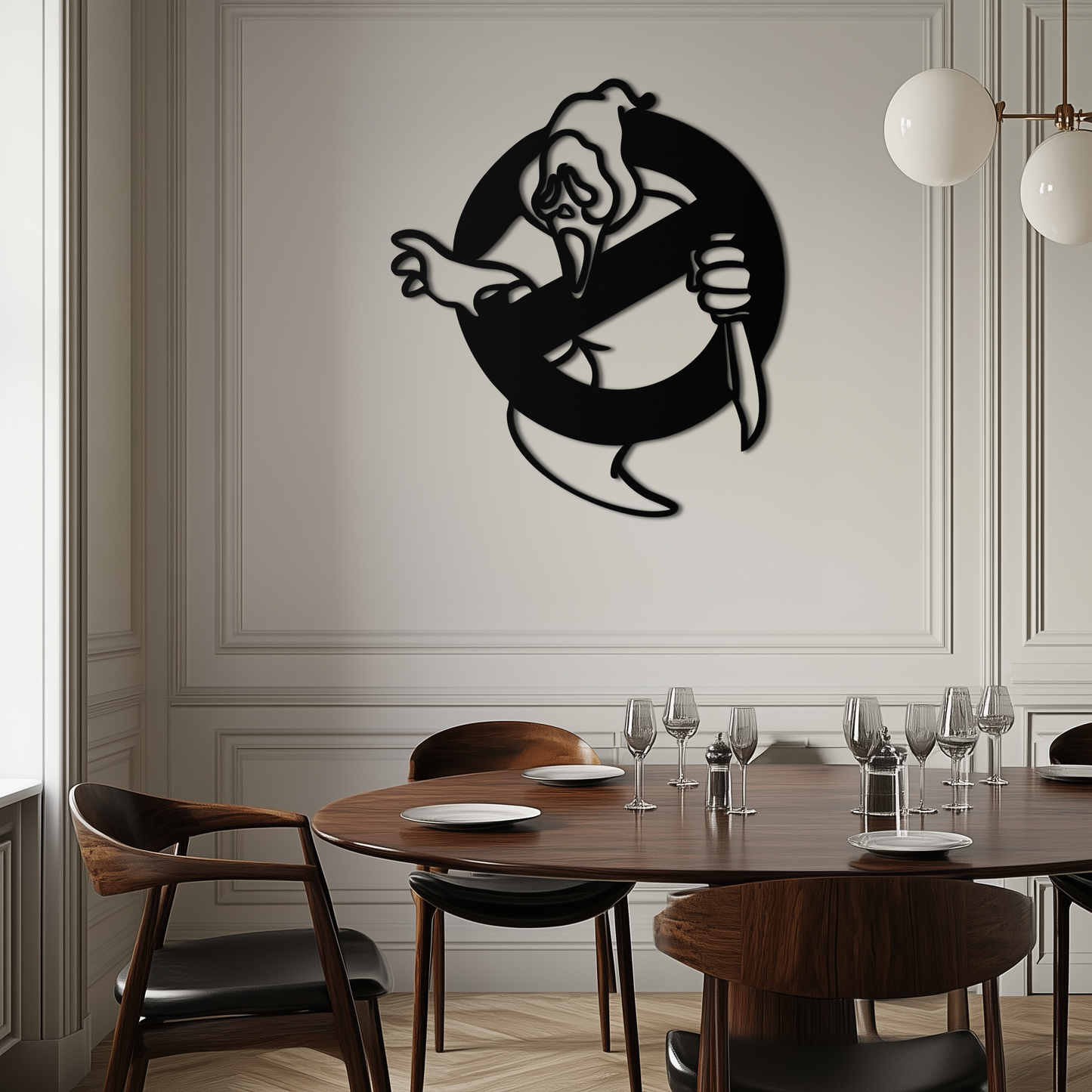 Ghost Scream Inspired Metal Wall Art – Horror Comedy Themed Home Decor Panel- KAF638