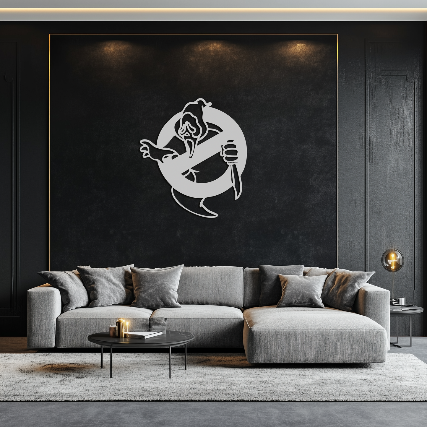 Ghost Scream Inspired Metal Wall Art – Horror Comedy Themed Home Decor Panel- KAF638