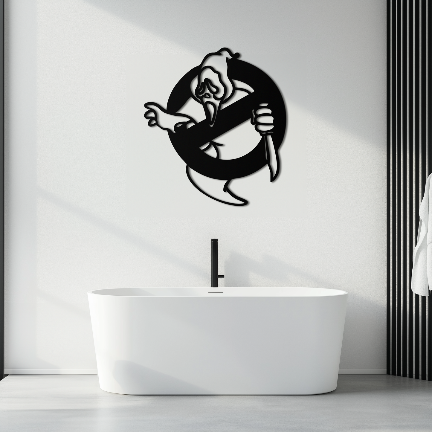 Ghost Scream Inspired Metal Wall Art – Horror Comedy Themed Home Decor Panel- KAF638