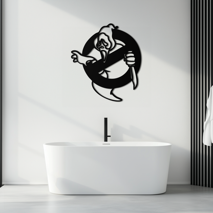 Ghost Scream Inspired Metal Wall Art – Horror Comedy Themed Home Decor Panel- KAF638