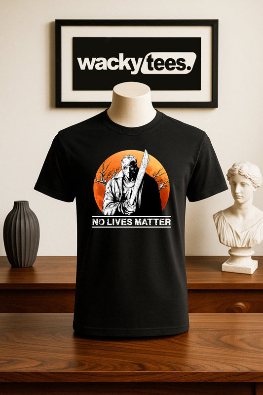 No Lives Matter Jason Voorhees Horror Terror Halloween Graphic Tee Shirt