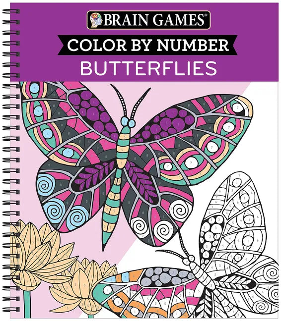Brain Games - Color by Number: Butterflies - Spiral