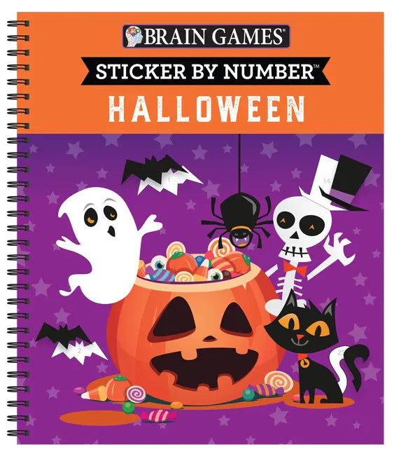 Brain Games - Sticker by Number: Halloween: Volume 1 - Spiral