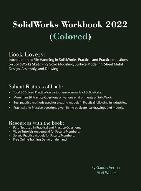 SolidWorks Workbook 2022 (Colored) - Hardcover