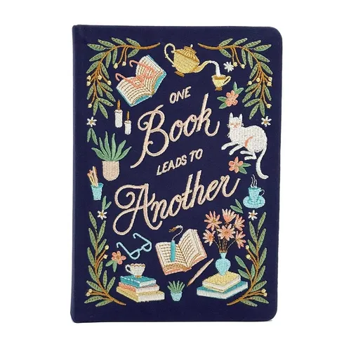 Book Lover's Embroidered Journal - Hardcover