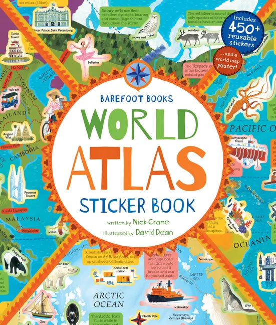 Barefoot Books World Atlas Sticker Book - Paperback