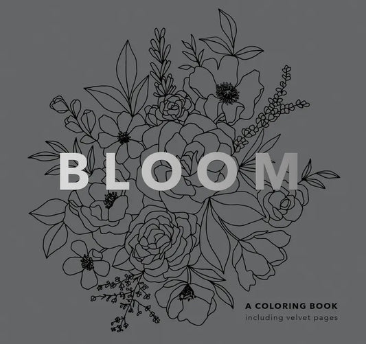 Bloom (Mini): Pocket-Sized Stocking Stuffer 5-Minute Floral Coloring Book for Kids, Teens and Adults - Paperback