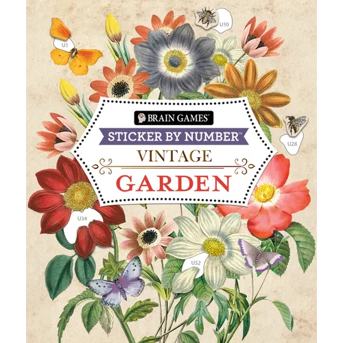 Brain Games - Sticker by Number - Vintage: Garden (28 Images to Sticker) - Paperback