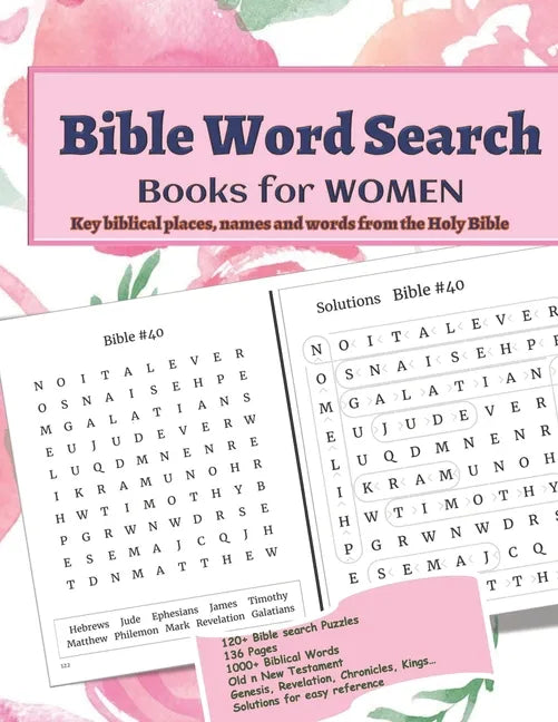 Bible Word Search Books for WOMEN: Large Print - BIBLE Word Puzzle Activity book with solutions - Collection of 1000+ Key Biblical names and places fr - Paperback