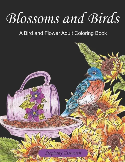 Blossoms and Birds Adult Coloring Book - Paperback